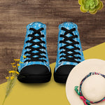 Light Blue High Top Canvas Shoes Snowflake Pattern EVA Grip Detailed View 4 | Our Phoenix Rise