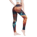 Liquid Swirl Print Athletic Leggings - Back Side View | Our Phoenix Rise