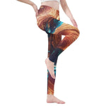 Liquid Swirl Print Athletic Leggings - Side Pose Detail | Our Phoenix Rise