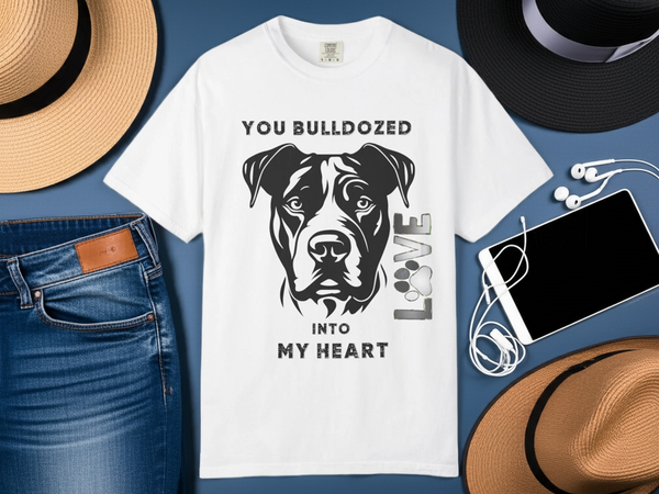 Bulldog Love Unisex T-Shirt: Eco-Friendly Comfort for Gamer Dog Enthusiasts - Iron Phoenix GHG