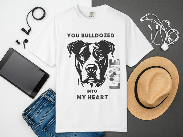 Bulldog Love Unisex T-Shirt: Eco-Friendly Comfort for Gamer Dog Enthusiasts - Iron Phoenix GHG