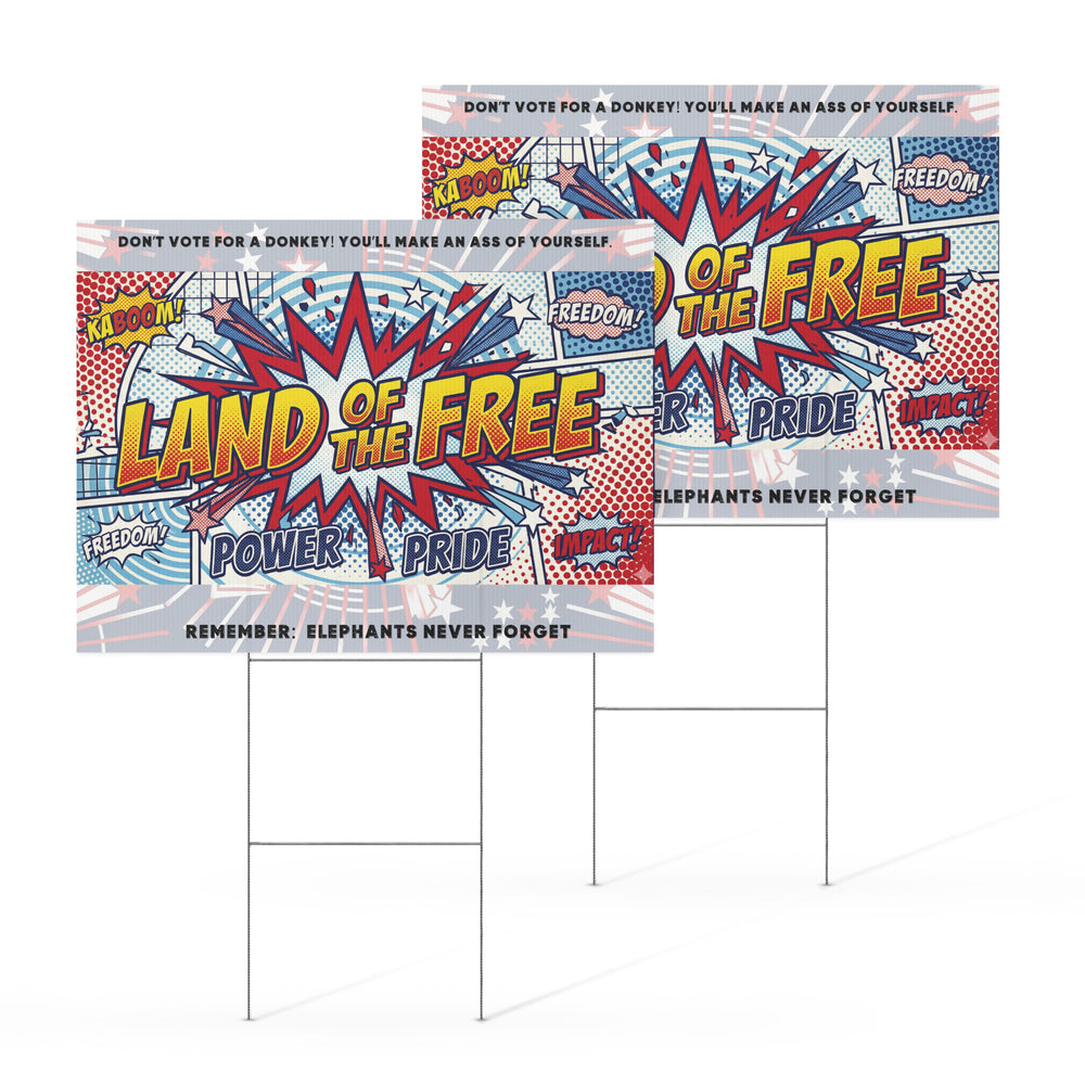 Patriotic Land of the Free Yard Sign