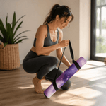 Galaxy Nebula Purple Yoga Mat - Anti-Slip Rubber Bottom Detail | Our Phoenix Rise