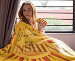 Personalized You Are My Sunshine Velveteen Plush Blanket - Wrapped Close Up - Detail 33 | Our Phoenix Rise