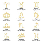 Zodiac Sign Necklace - Display of 12 gold zodiac symbol pendants | Our Phoenix Rise