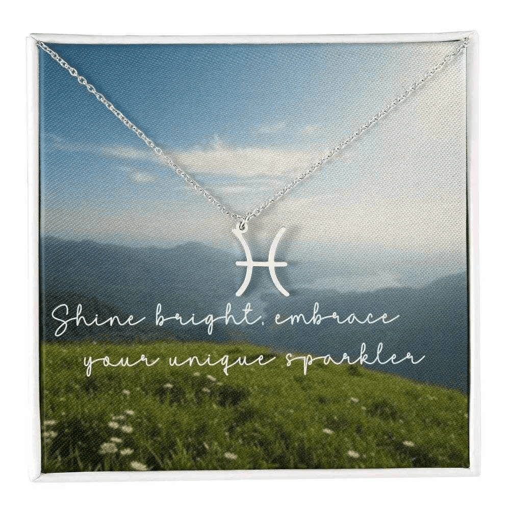 Zodiac Sign Necklace Gold Silver Green